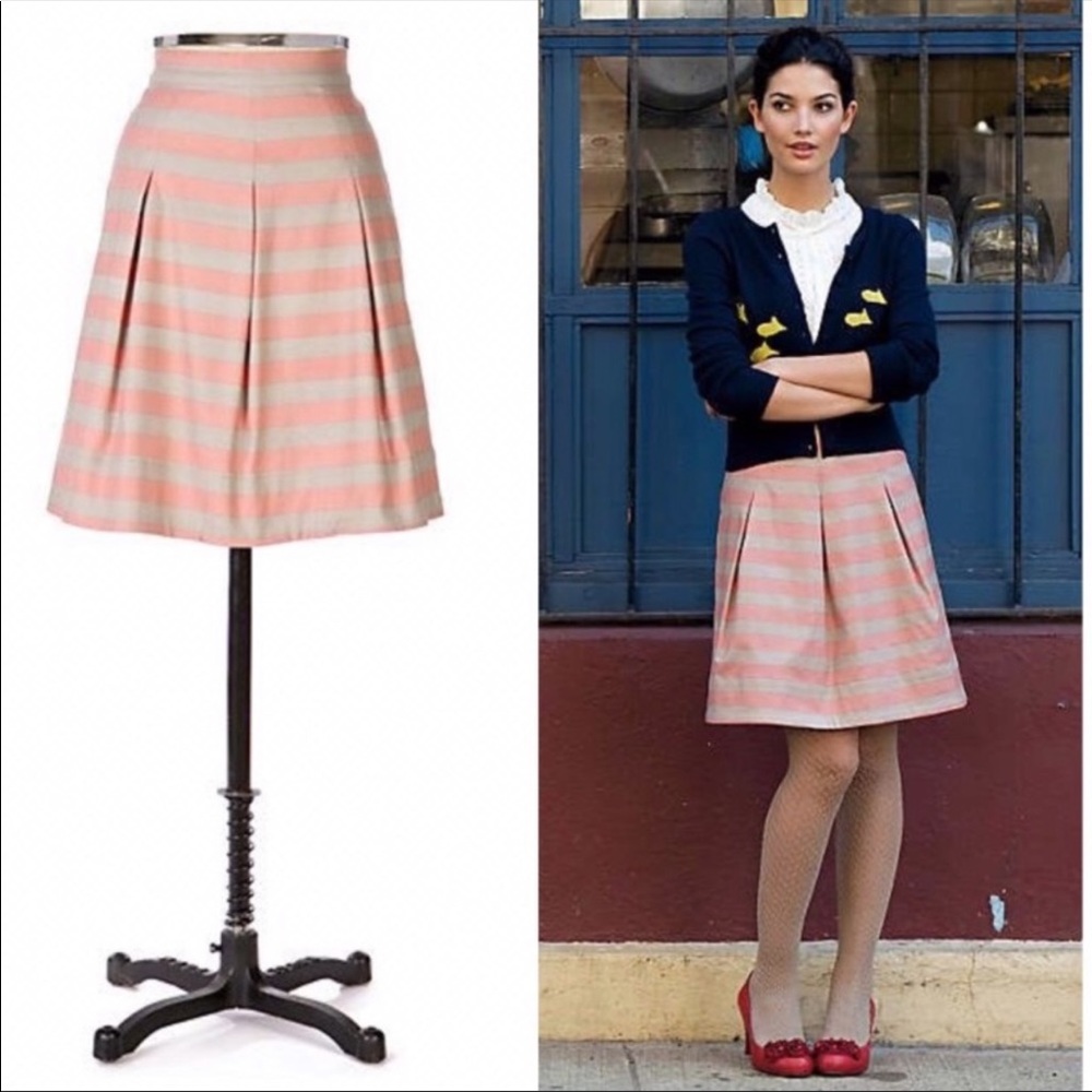 Anthropologie Corey Lynn Calter Pink/Rose Sweet Life Striped Skirt Size 10
